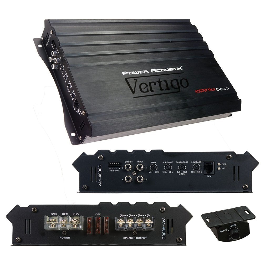 Power Acoustik Vertigo Series Monoblock Amplifier 4000W Max - Clinch River Fishing USA