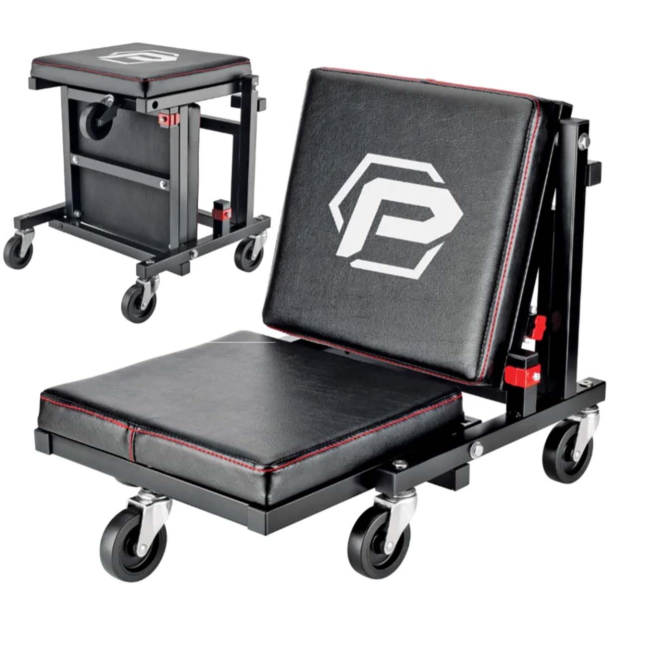 Powerbuilt 2 - in - 1 Low Creeper Seat Roller Stool - Clinch River Fishing USA