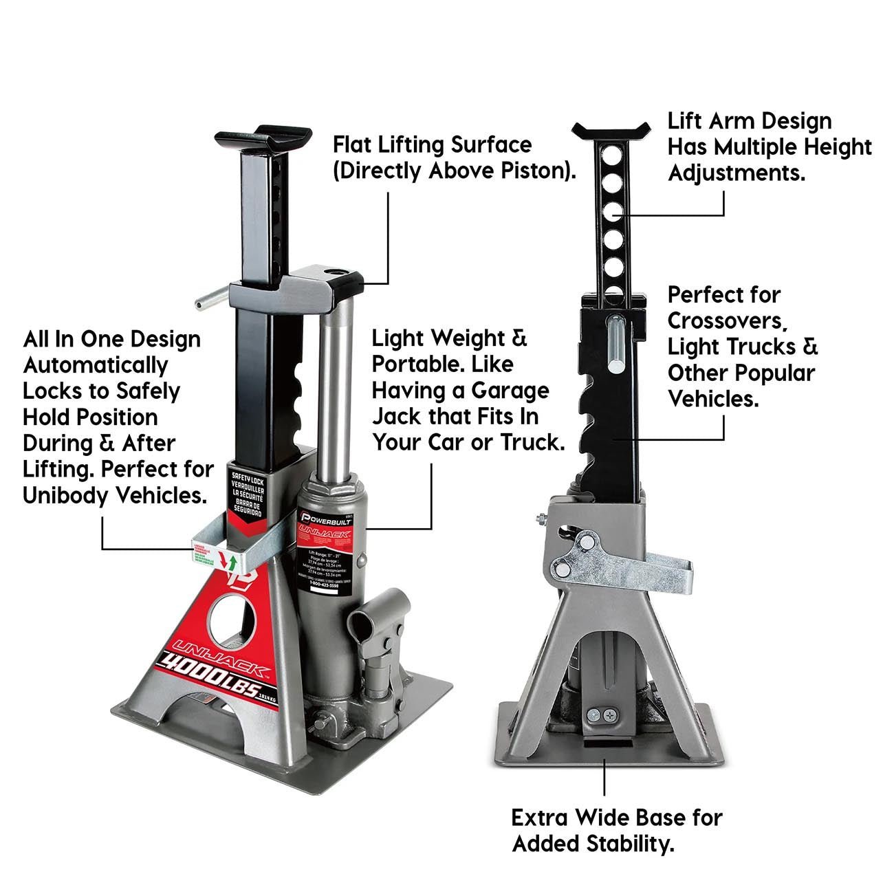 Powerbuilt 2-Ton UniJack Combination Hydraulic Bottle Jack & Jackstand in One - Clinch River Fishing USA