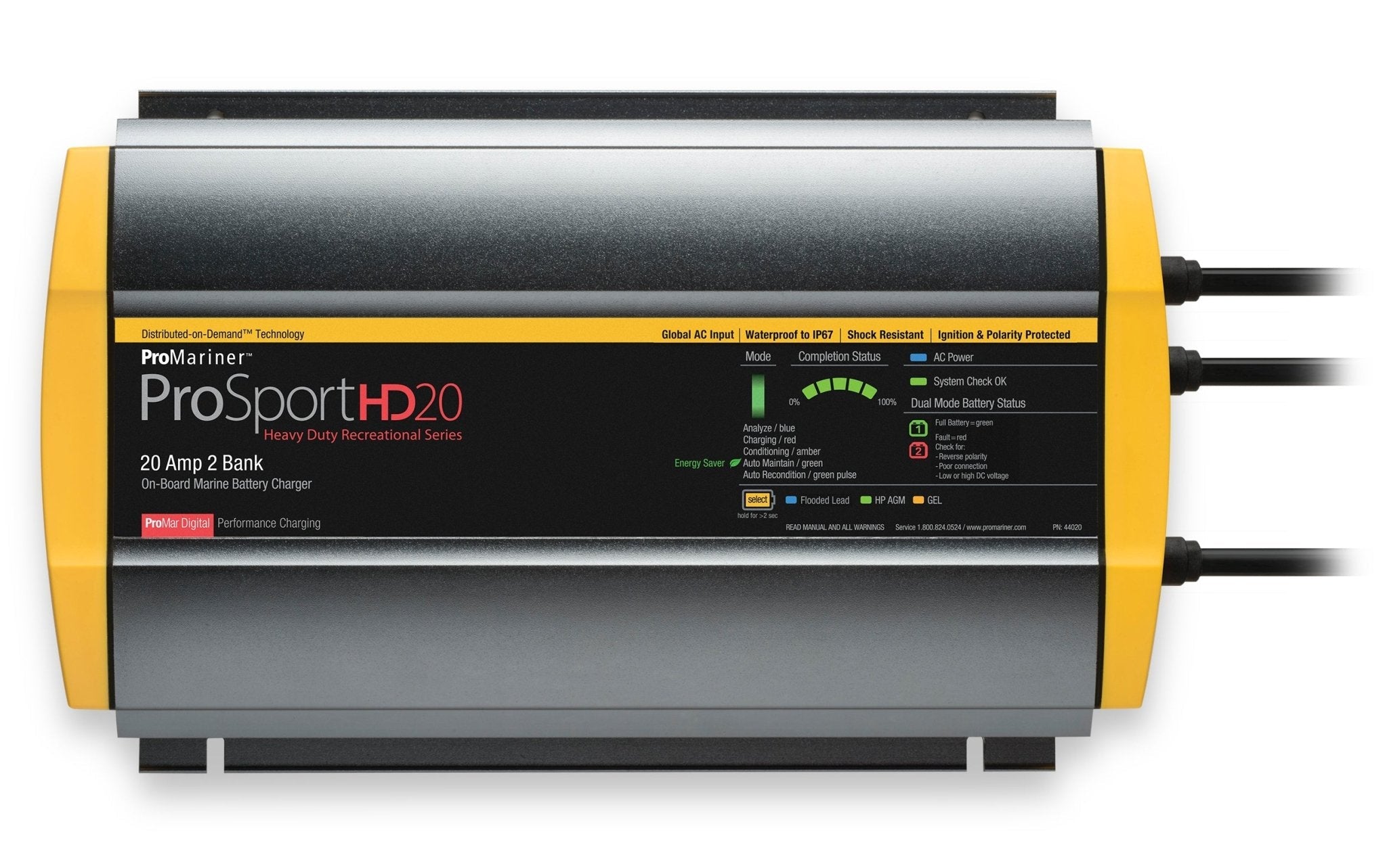 ProMariner ProSport HD 20 Gen4 20 Amp Battery Charger 12/24v 2 Bank 120v Input - Clinch River Fishing USA