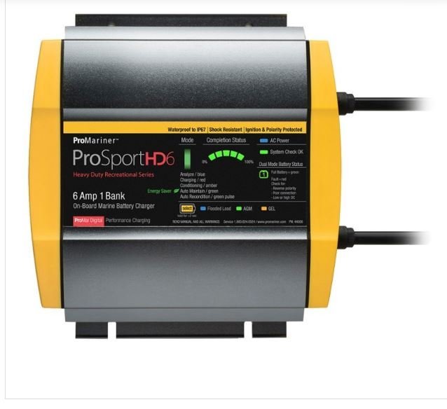 ProMariner ProSport HD 6 Gen4 6 Amp Battery Charger 12v 1 Bank 120v Input - Clinch River Fishing USA