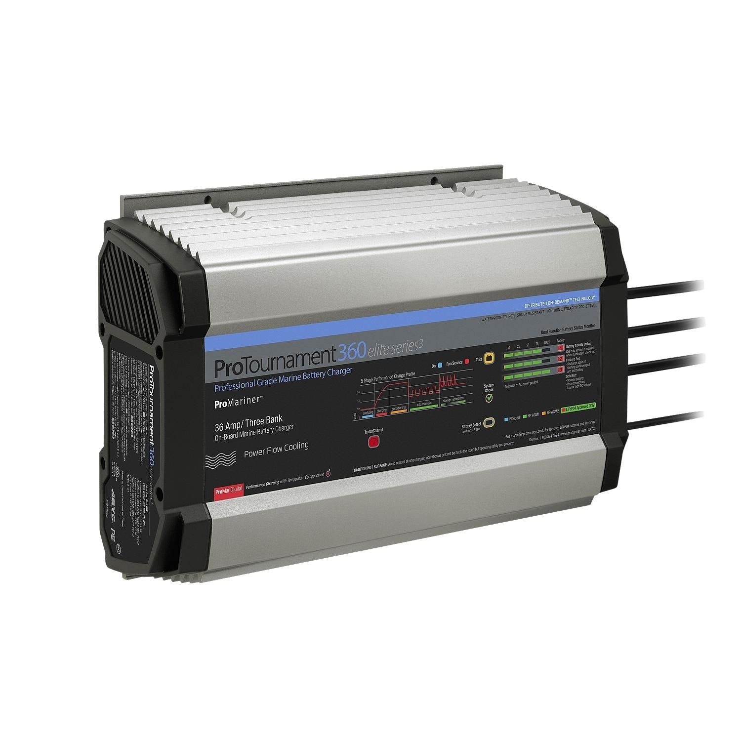ProMariner ProTournament 360 36 Amp Battery Charger 12/24v 2 Bank 120v Input - Clinch River Fishing USA