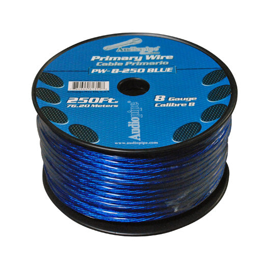 Audiopipe Power Cable 8-Gauge 250 Foot Spool - Blue