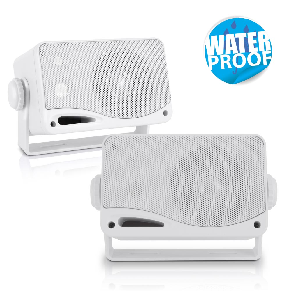 Pyle Marine 2 - Way Box Speakers with 3.5GÇ¥ Woofer (White) - Clinch River Fishing USA