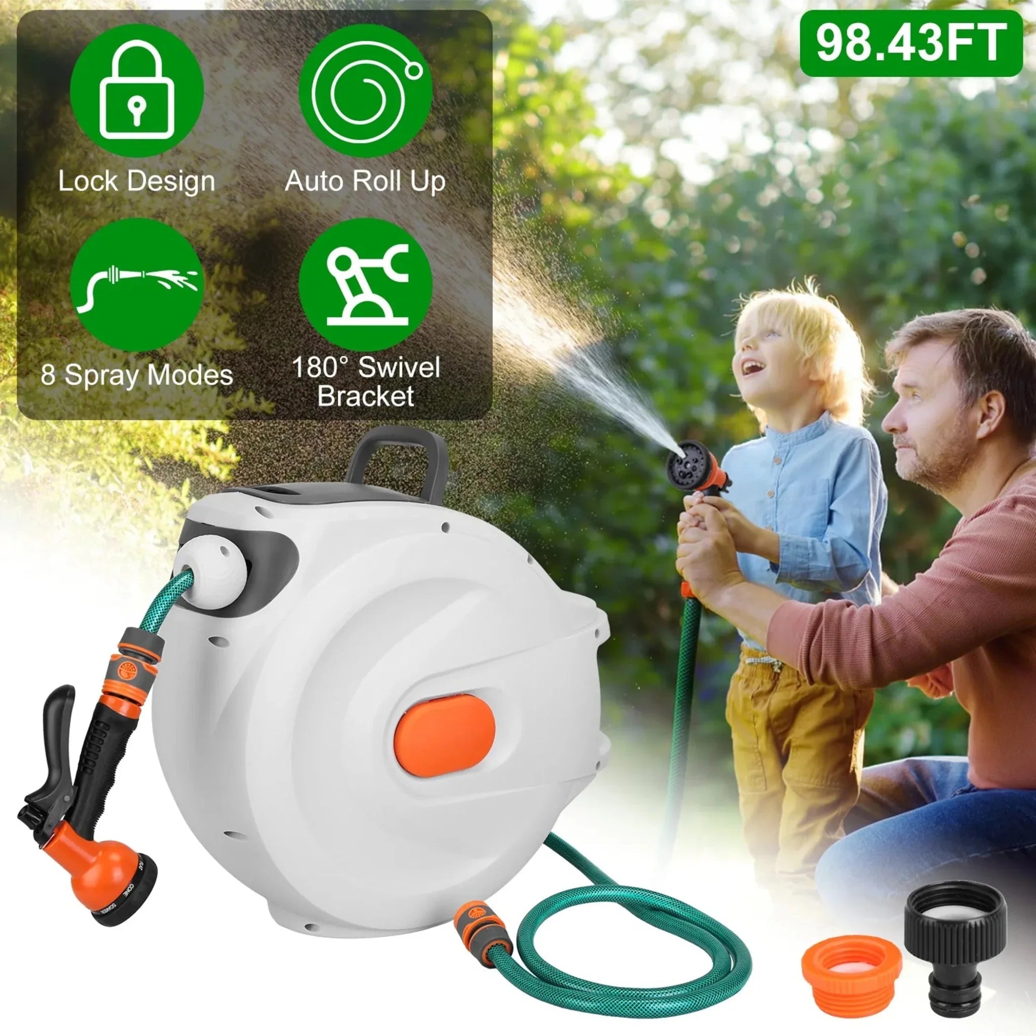 Retractable Garden Hose Reel Wall Mounted - Clinch River Fishing USA