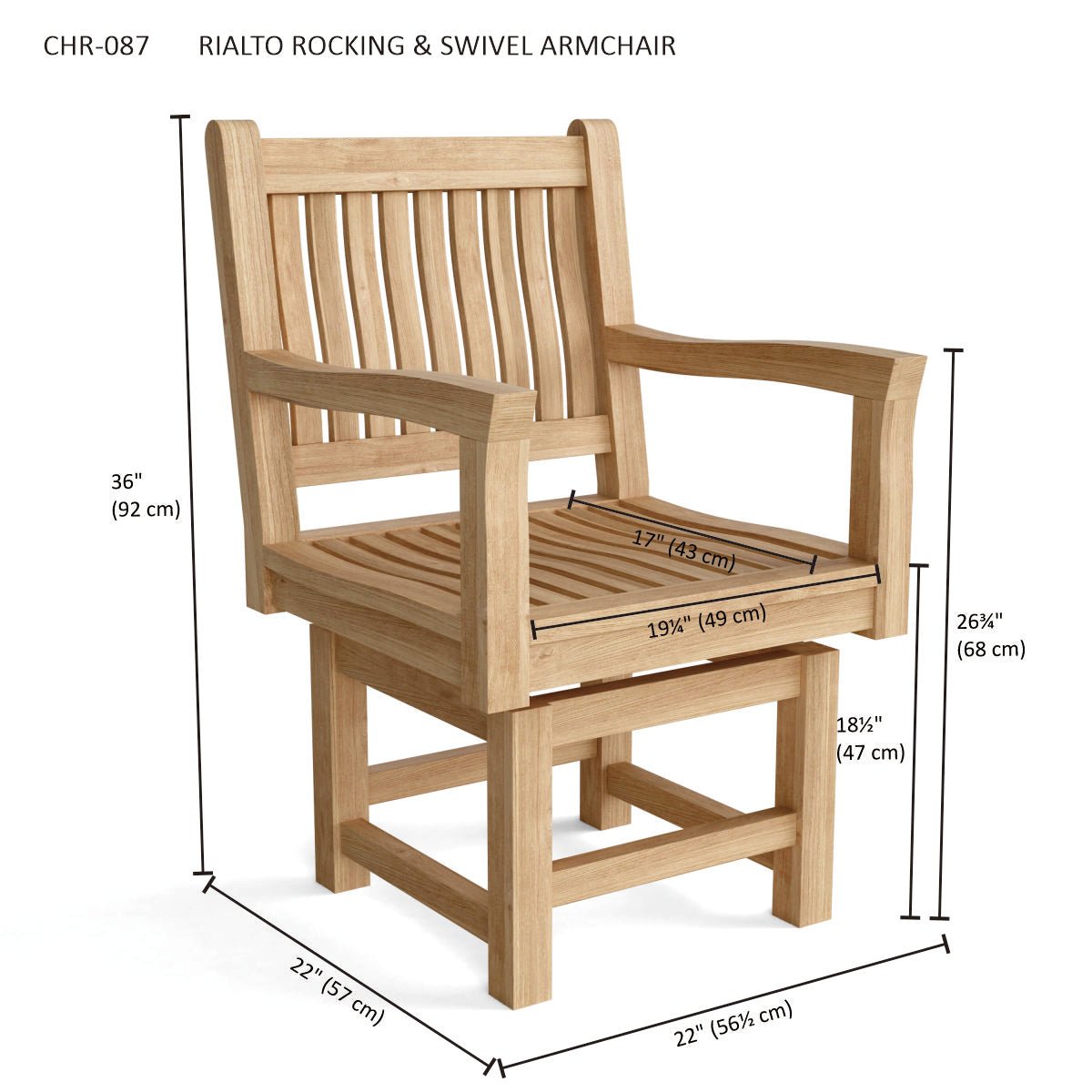RIALTO ROCKING & SWIVEL ARMCHAIR - Clinch River Fishing USA