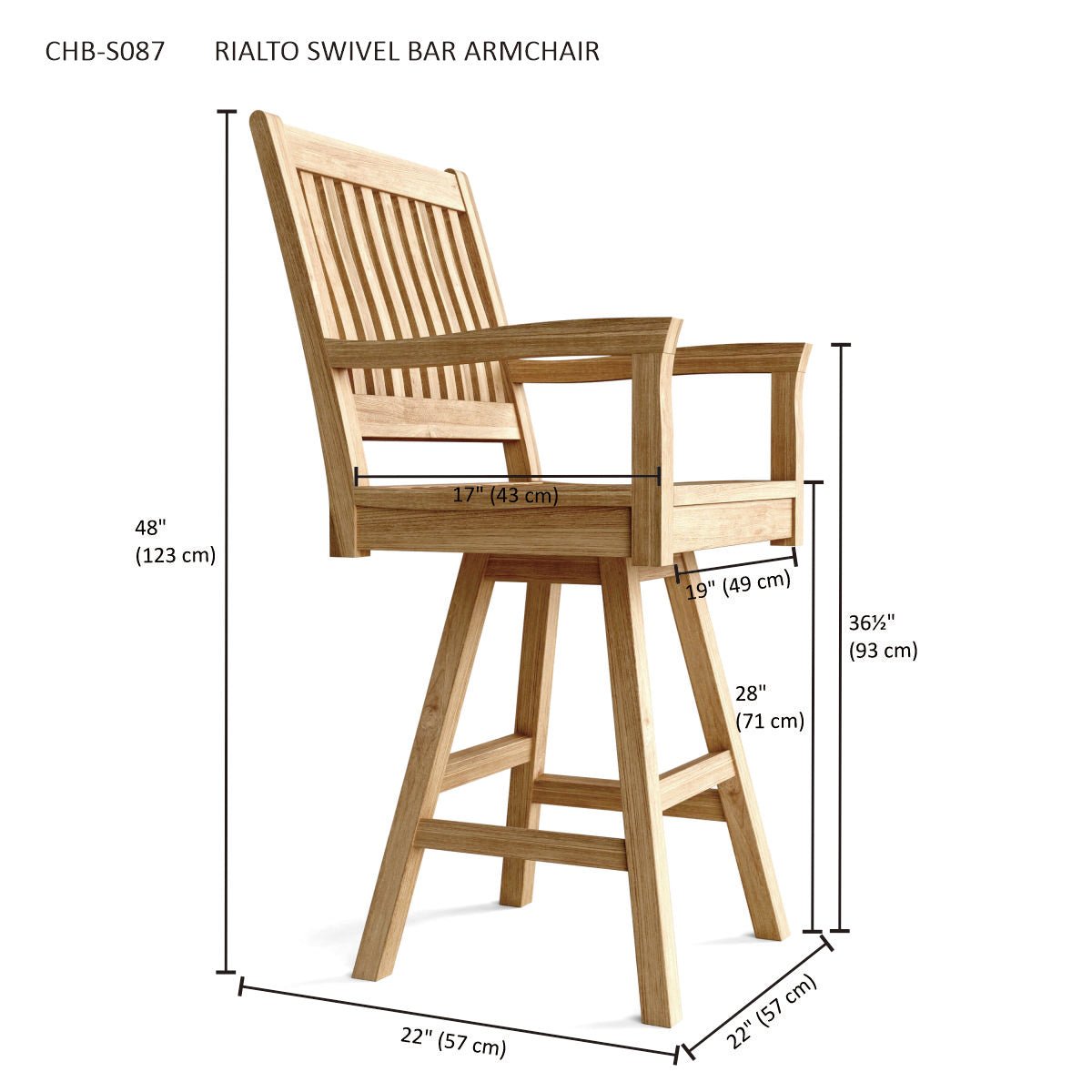 RIALTO SWIVEL BAR ARMCHAIR - Clinch River Fishing USA