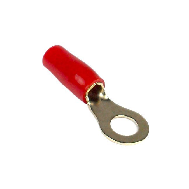 RING TERMINAL 8GA. 10PCS. GOLD;RED SLEEVE;XSCORPION - Clinch River Fishing USA