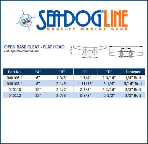 Sea Dog Marine Dock Cleat Galv. 12