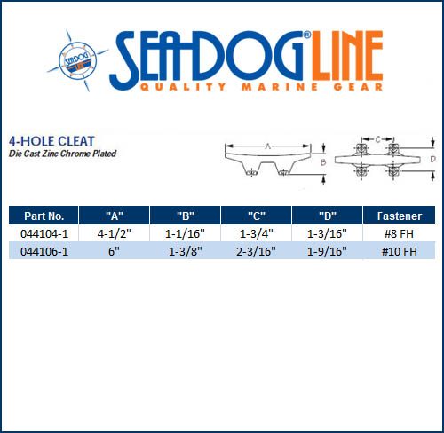 Sea Dog Marine Hollow Base Cleat 4 1/2