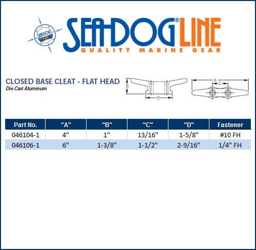 Sea Dog Marine 4" Aluminum Cleat