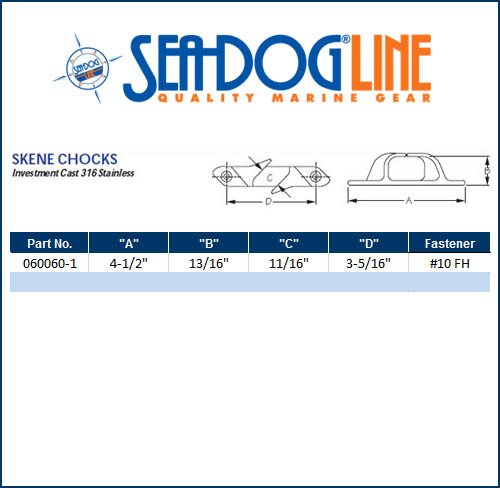 Sea Dog Marine S.S. Skene Bow Chocks 4 1/2