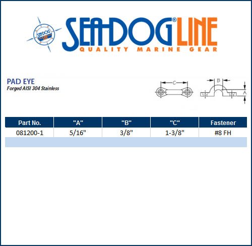 Sea Dog Marine S.S. Pad Eye 5/16