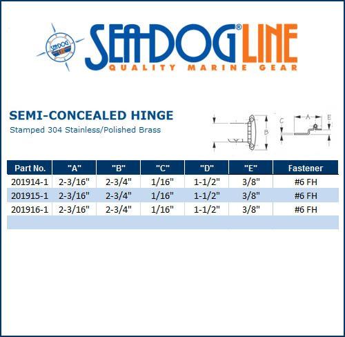 Sea Dog Marine Semi-Concealed Hinge