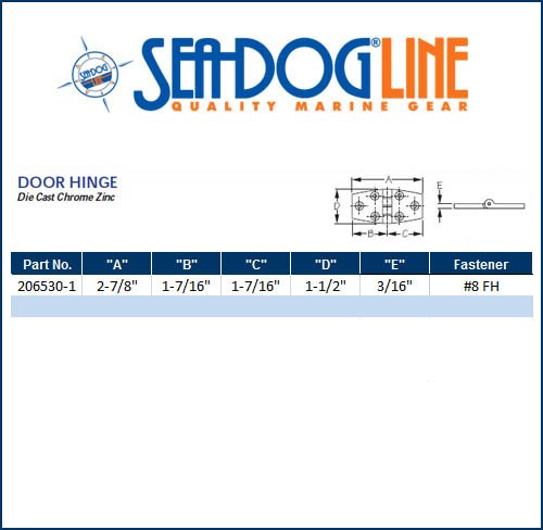 Sea Dog Marine Door Hinge 1 7/16 X 2 7/8" (Pr)