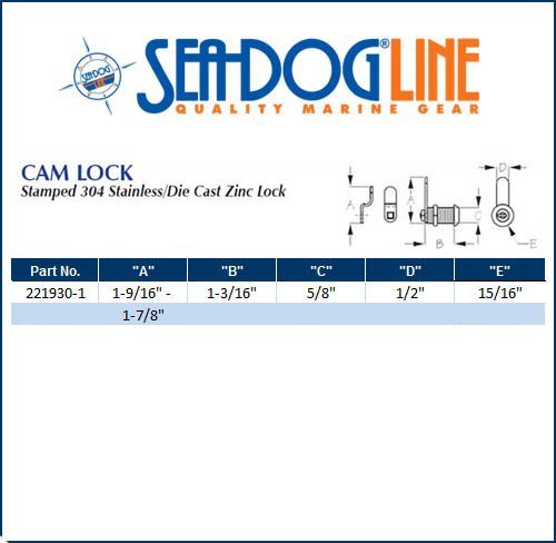 Sea Dog Marine Cam Lock W/2 Keys