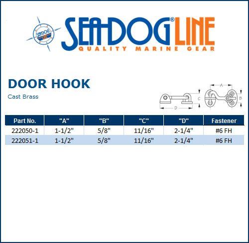 Sea Dog Marine Door Hook 1 1/2