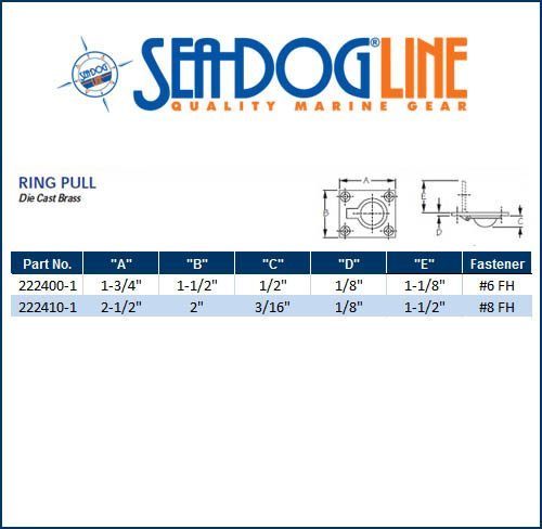 Sea Dog Marine Ring Pull 1 3/4 X 1 1/2" Chrome