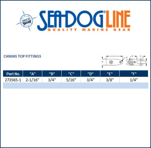 Sea Dog Marine Nylon Bracket Mt. Jaw Slide