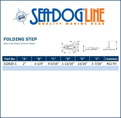 Sea Dog Marine Chrome Brass Folding Step