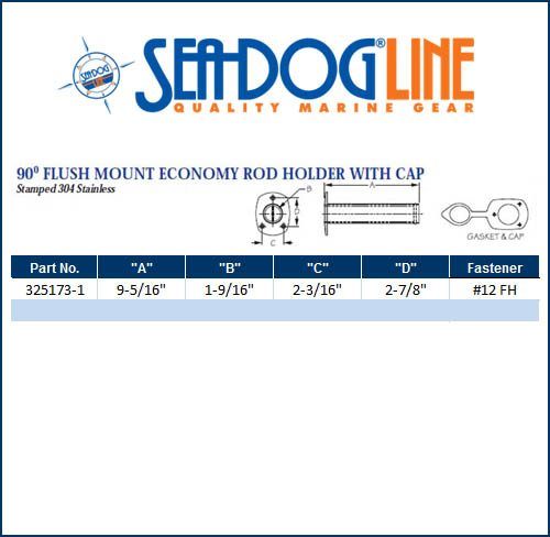 Sea Dog Marine 90 Deg Economy Ss Rod Holder W/Cap