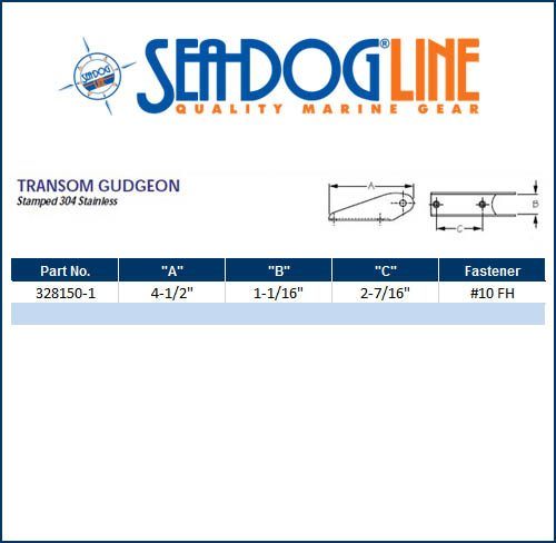 Sea Dog Marine Transom Gudgeon