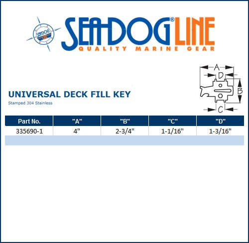 Sea Dog Marine Universal Deck Fill Key Ss