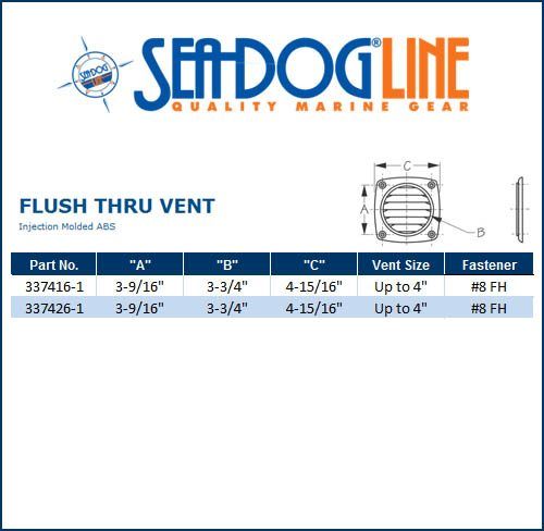 Sea Dog Marine Flush Vent White