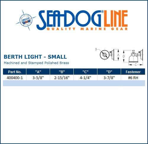 Sea Dog Marine Small Brass Berth Light-12V