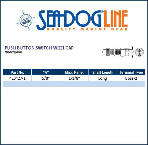 Sea Dog Marine Push Button Mom. Switch Poly