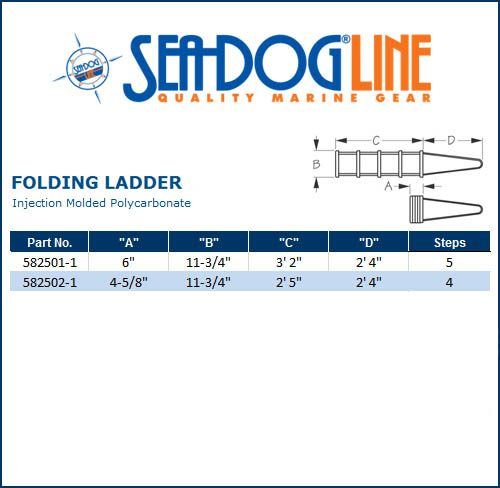 Sea Dog Marine Five Step Folding Ladder