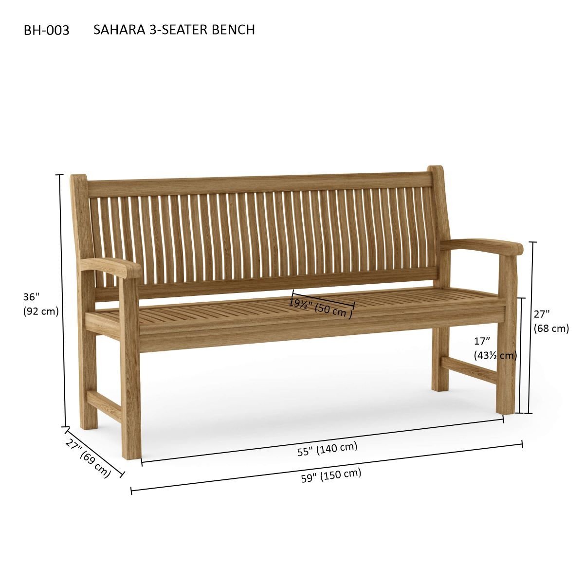 SAHARA 3-SEATER BENCH - Clinch River Fishing USA