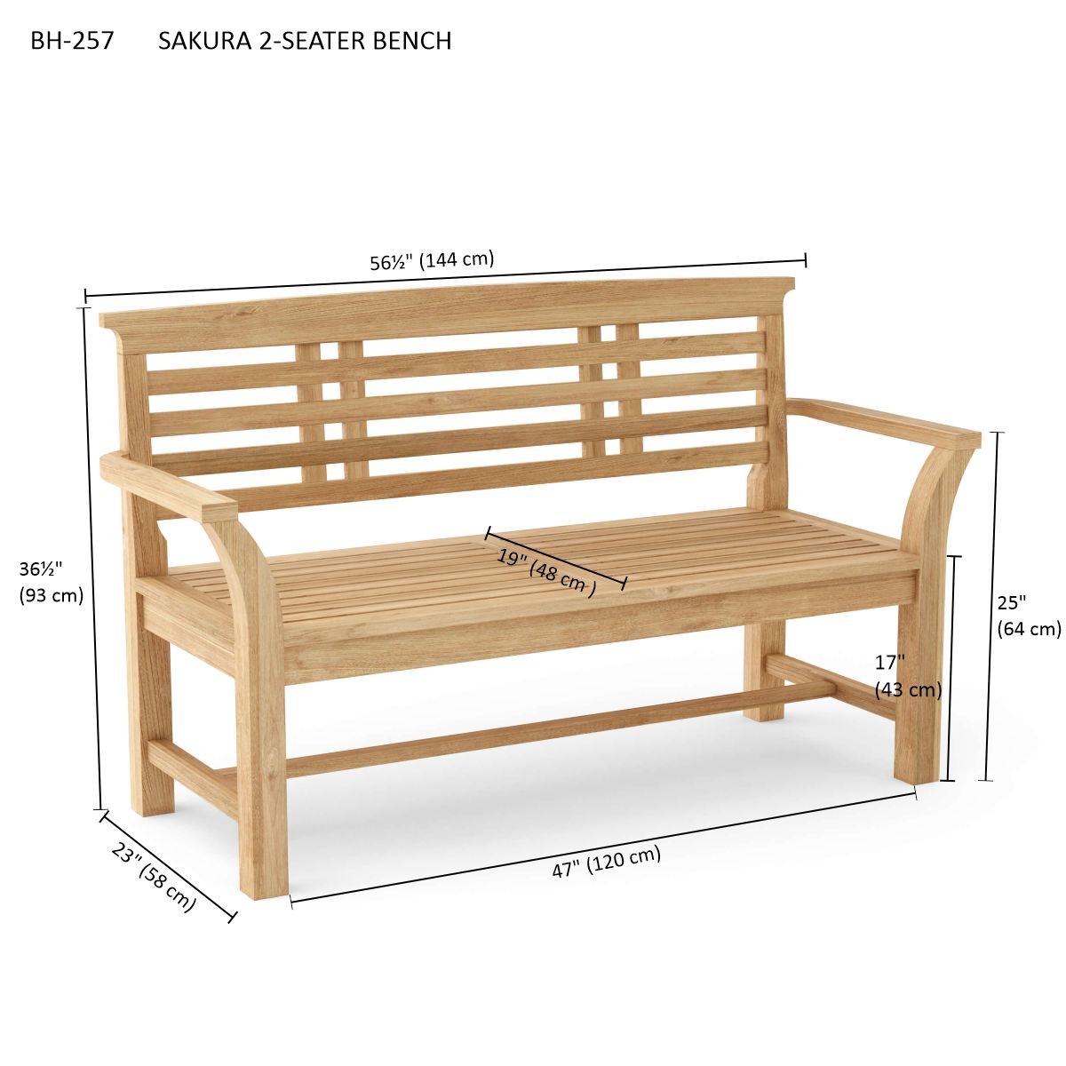 SAKURA 2-SEATER BENCH - Clinch River Fishing USA