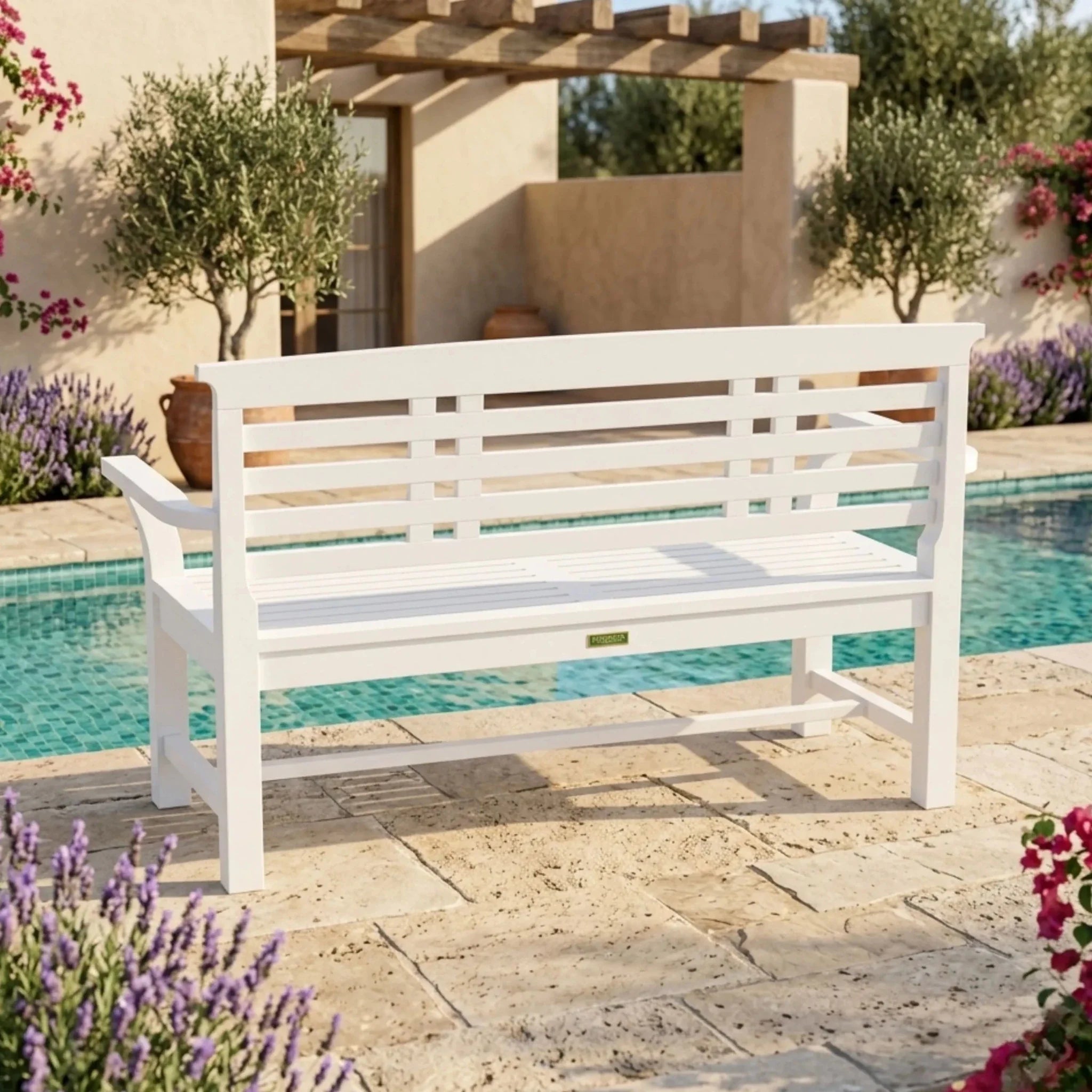 SAKURA 2-SEATER BENCH IN WHITE - Clinch River Fishing USA