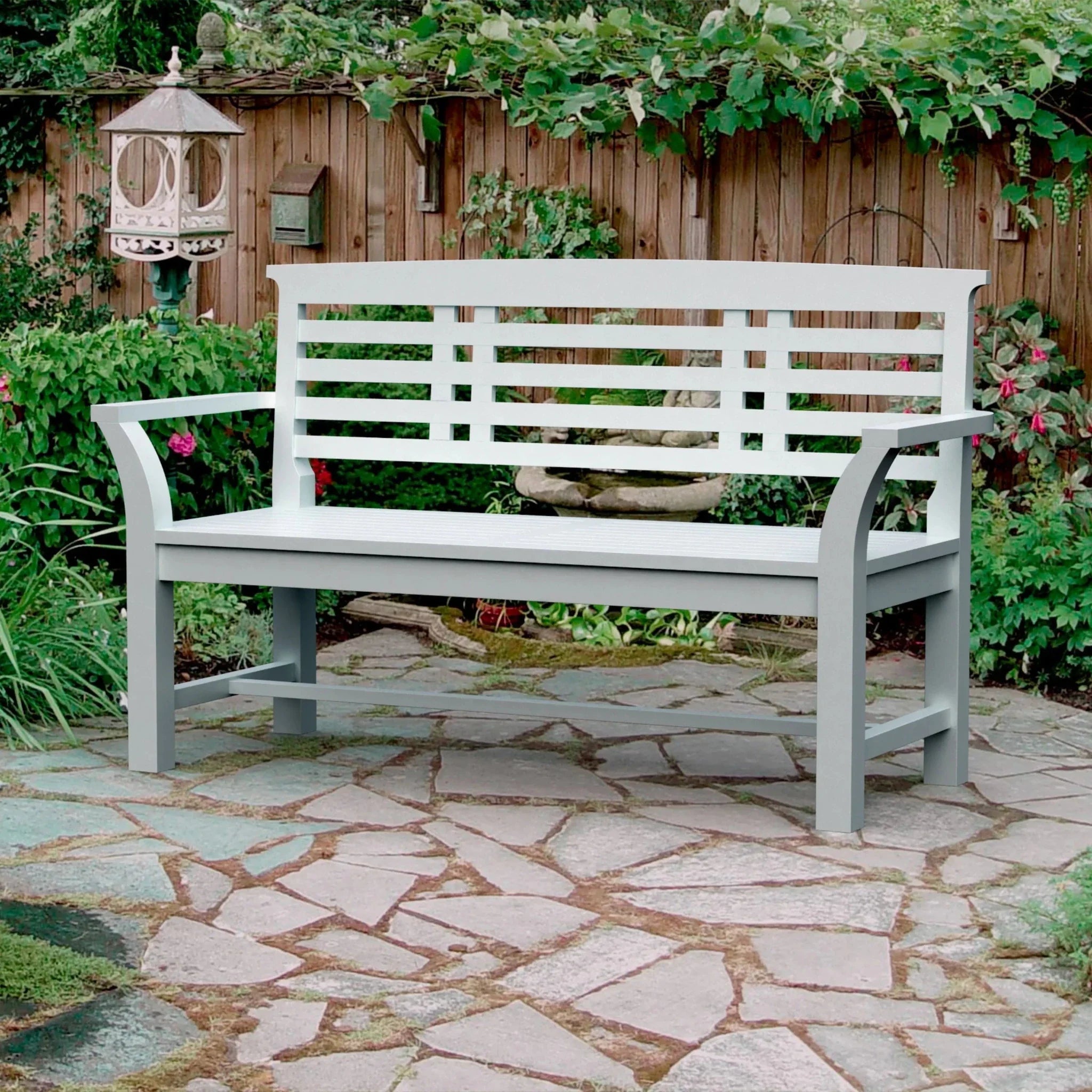 SAKURA 2-SEATER BENCH IN WHITE - Clinch River Fishing USA
