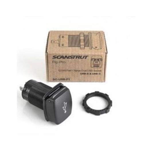 SCANSTRUT Flip Pro Fast Charge Dual USB-A & USB-C Socket | SC-USB-F1 - Clinch River Fishing USA
