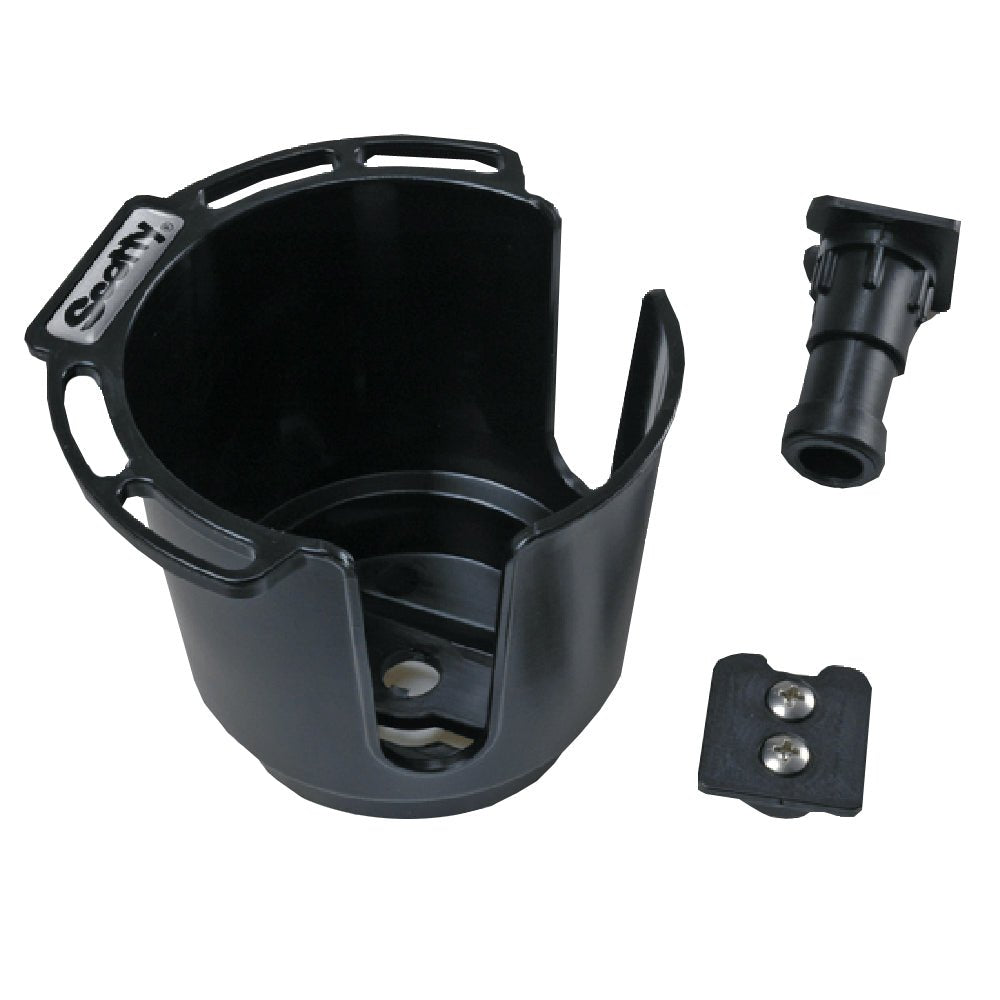 Scotty 311 Drink Holder w/Bulkhead/Gunnel Mount & Rod Holder Post Mount - Black - Clinch River Fishing USA