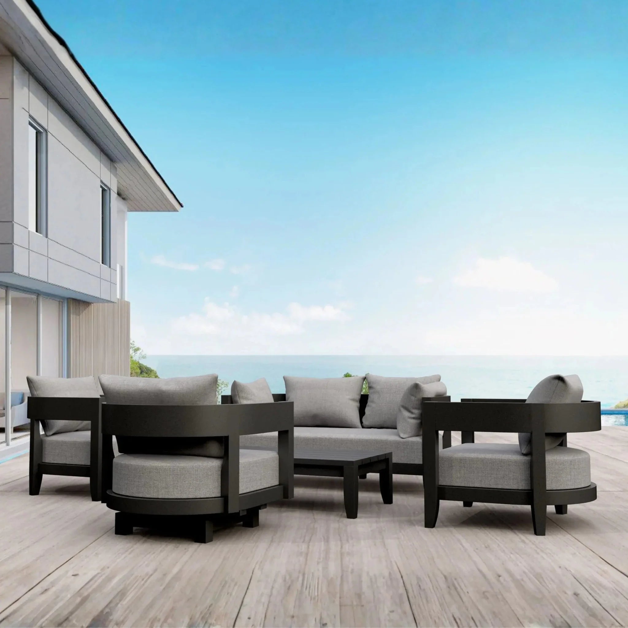 SET-173-AL 5-PC CORONADO ALUMINUM DEEP SEATING SET - Clinch River Fishing USA