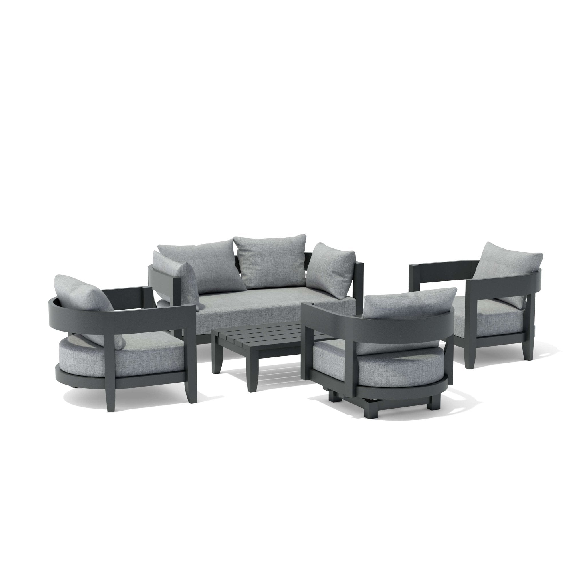 SET-173-AL 5-PC CORONADO ALUMINUM DEEP SEATING SET - Clinch River Fishing USA