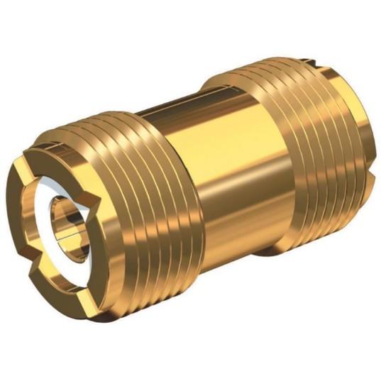SHAKESPEARE Gold-plated barrel connector for PL-259 ended cables | PL-258-G - Clinch River Fishing USA