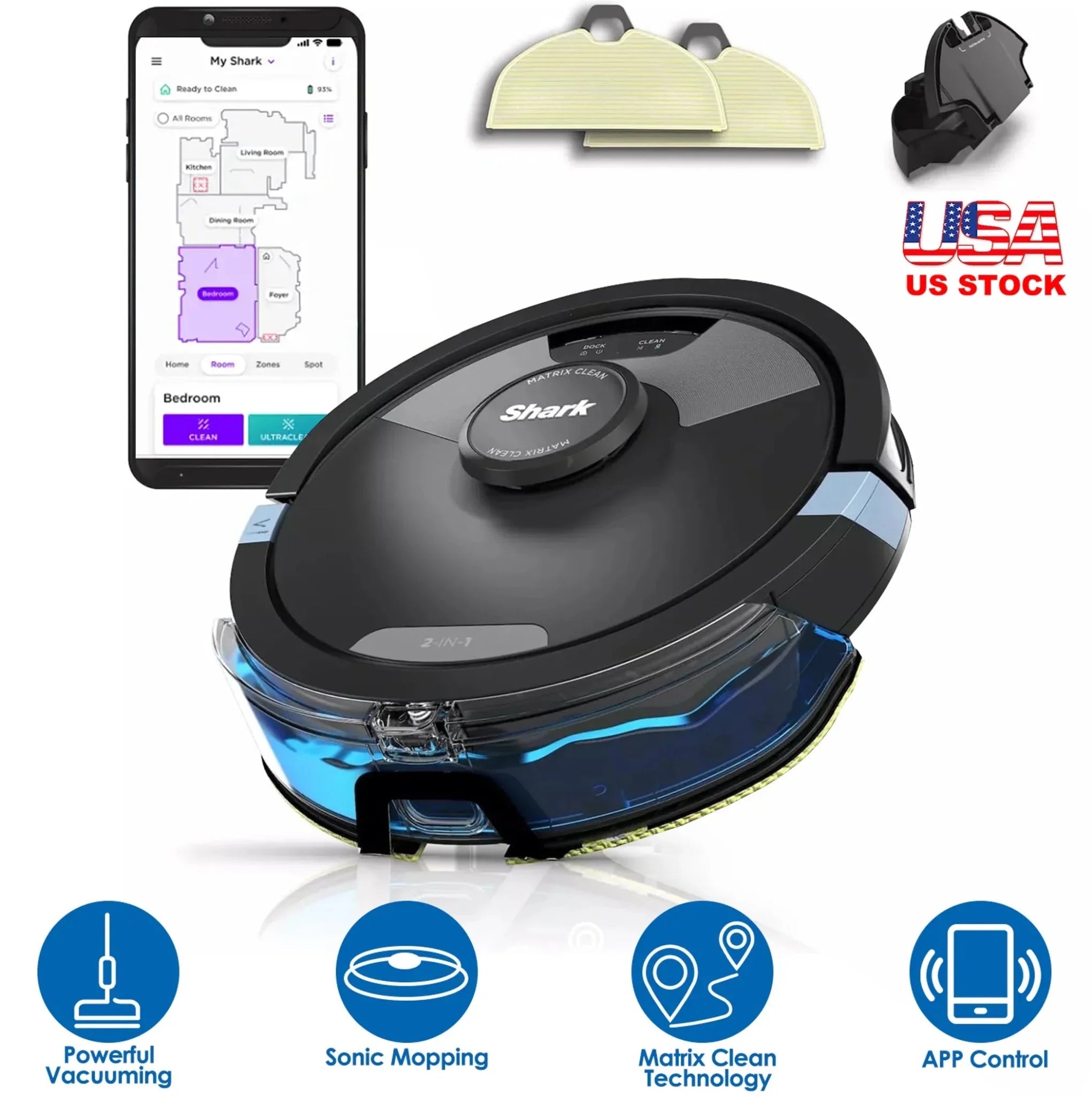 Shark RV2610WA 2-in-1 AI Robot Vacuum & Mop Matrix Robot Vacuum - Clinch River Fishing USA