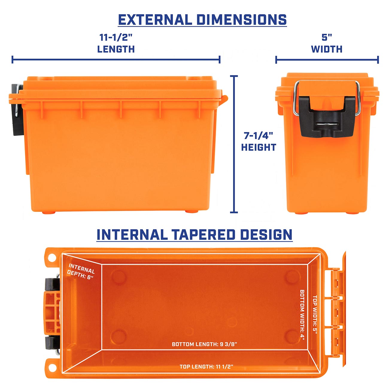 Sheffield Field Box- Safety Orange (Made In U.S.A.) - Clinch River Fishing USA