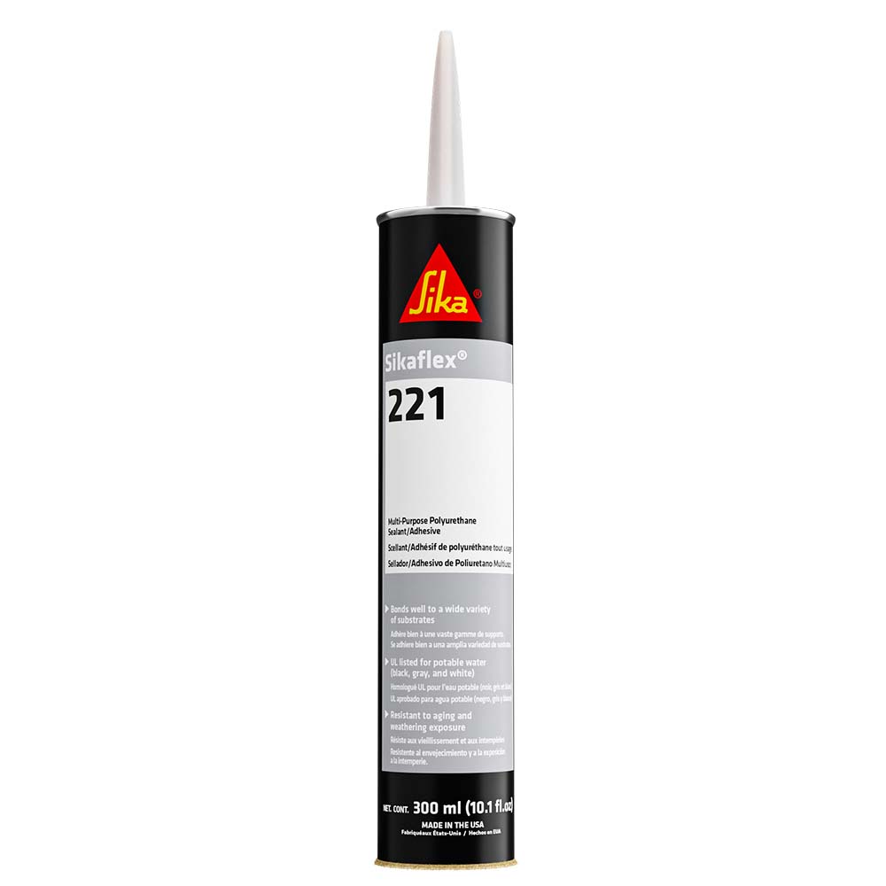 Sika Sikaflex® 221 Multi - Purpose Polyurethane Sealant/Adhesive - 10.3oz(300ml) Cartridge - Black - Clinch River Fishing USA