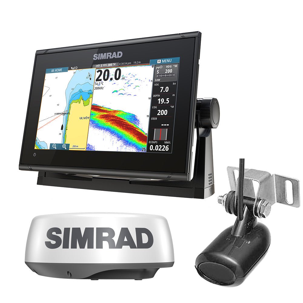 Simrad GO9 XSE Combo w/Transom Mount Transducer 83/200 kHz &amp; HALO20 Package - Clinch River Fishing USA