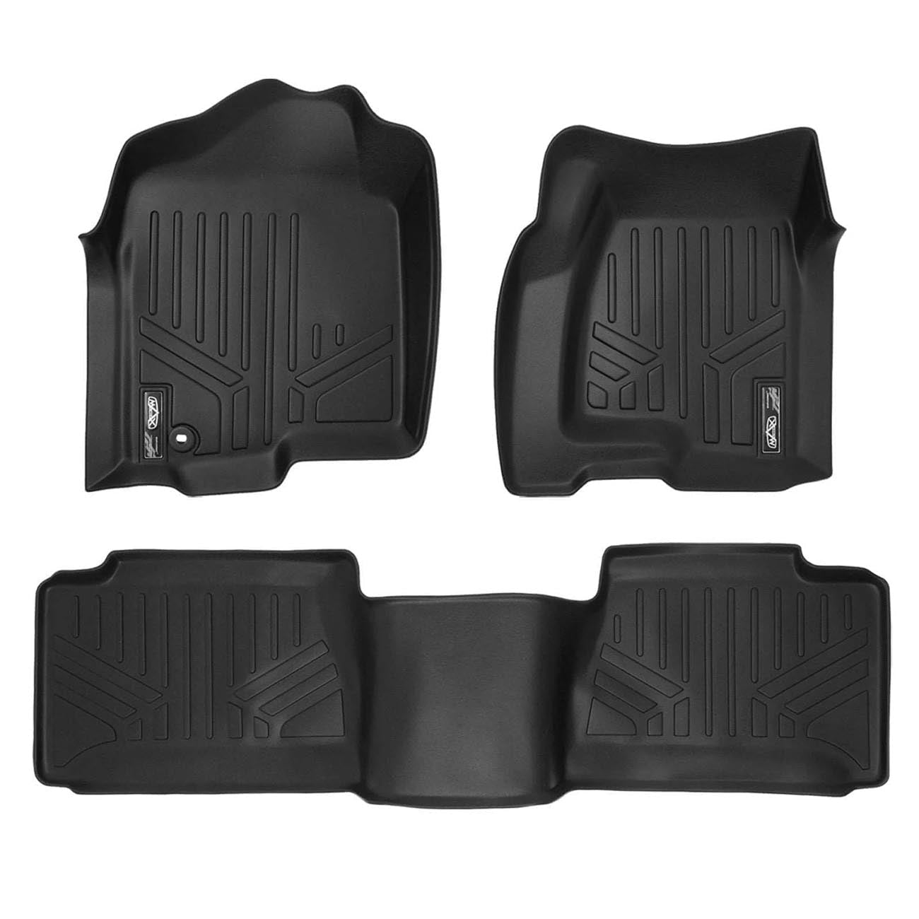 Smartliner Floor Liners Front/2nd Row 2001 - 2007 Silverado/Sierra Ext Extended Cab (Black) - Clinch River Fishing USA
