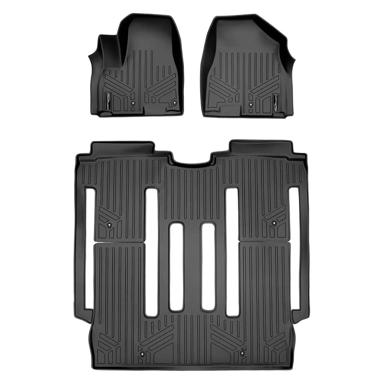 Smartliner Floor Liners Front/2nd Row 2015-2021 Kia Sedona - 8 Passenger Model (Black) - Clinch River Fishing USA