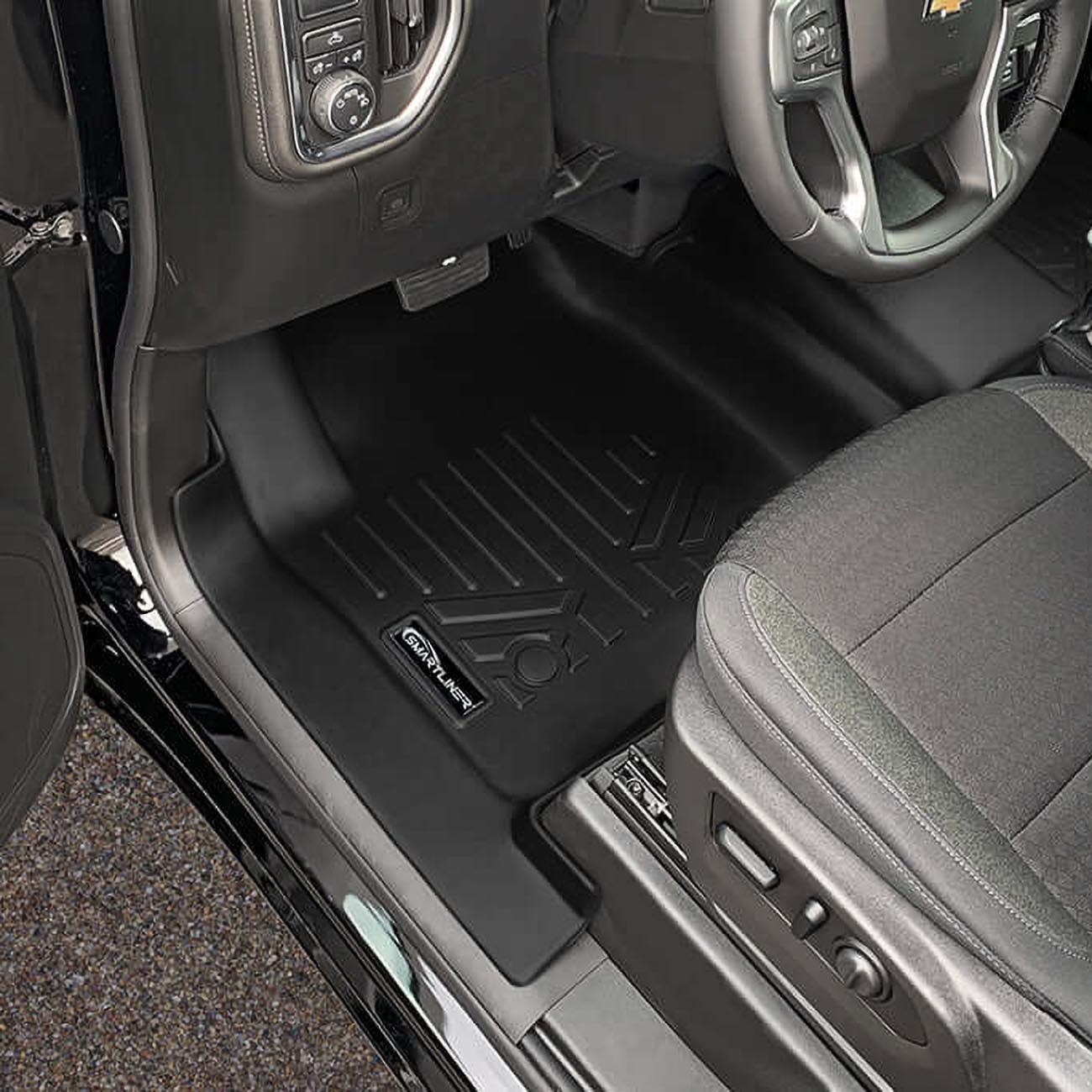 Smartliner Floor Liners Front/2nd Row 2019-2025 Silverado Crew Cab with Transmission Hump (Black) - Clinch River Fishing USA