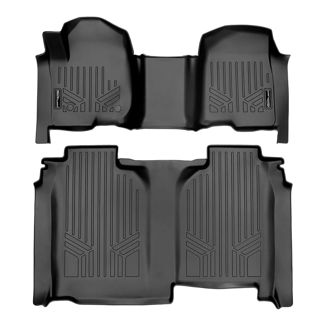 Smartliner Floor Liners Front/2nd Row 2019-2025 Silverado Crew Cab with Transmission Hump (Black) - Clinch River Fishing USA