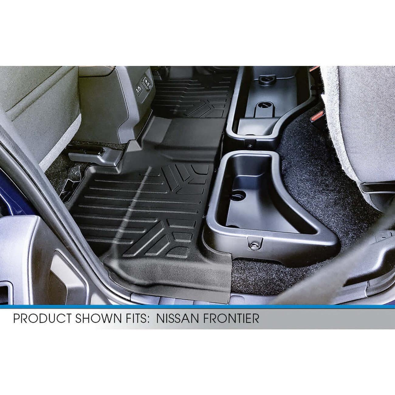 Smartliner Floor Liners Front/2nd Row 2022GÇô2025 Nissan Frontier Crew Cab (Black) - Clinch River Fishing USA