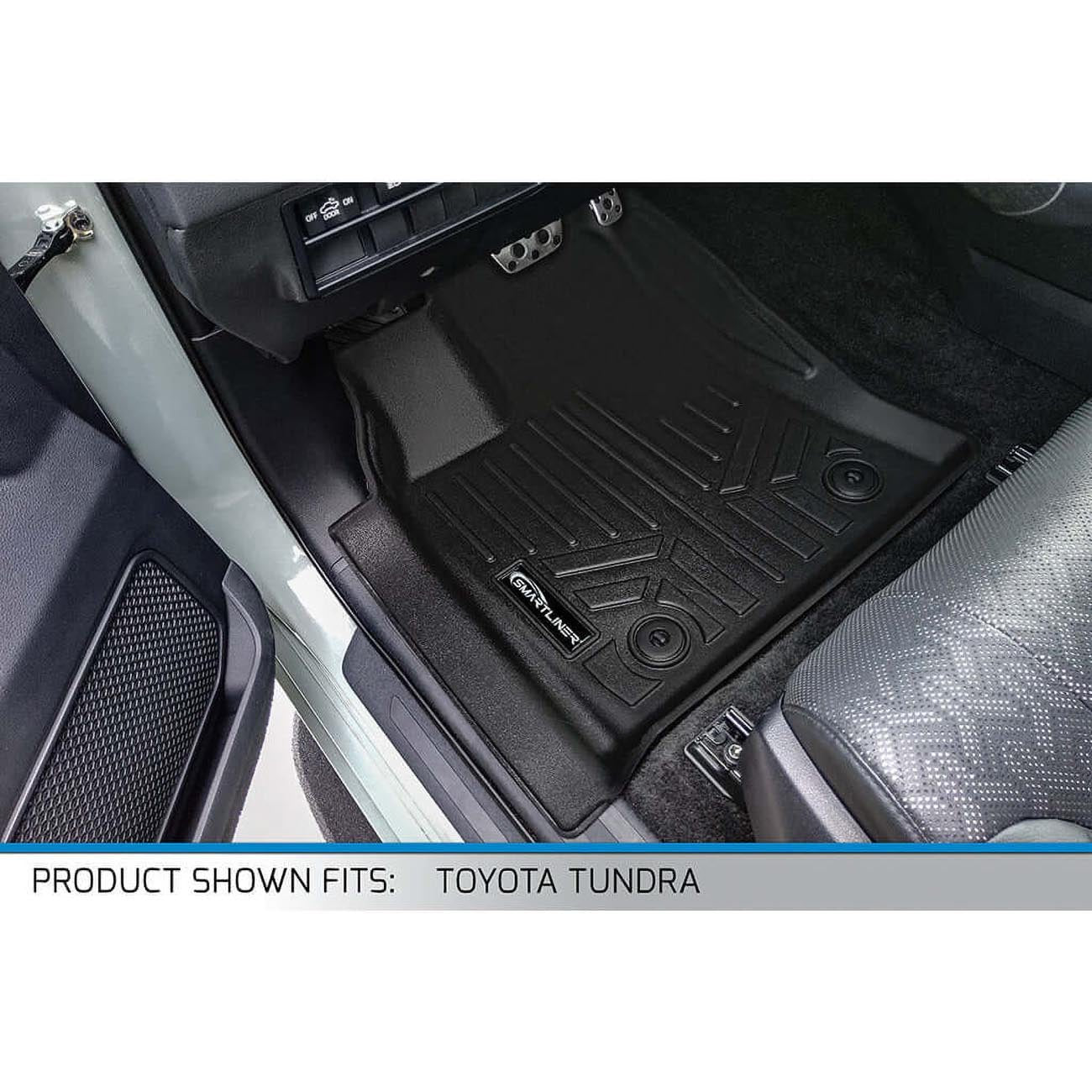 Smartliner Floor Liners Front/2nd Row 2022GÇô2025 Toyota Tundra Crewmax Cab (Black) - Clinch River Fishing USA